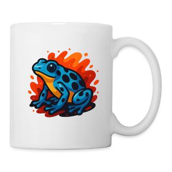 Grenouille dart empoisonnée bleue en fond enflammé - Mug blanc - blanc - Droite