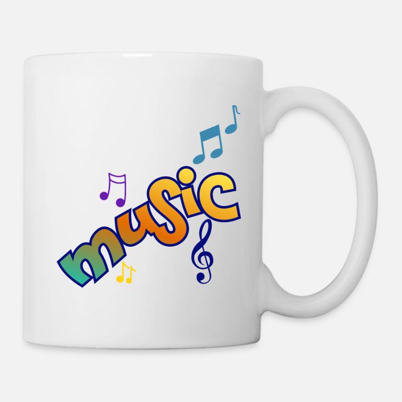 Musique et notes - Mug blanc - blanc