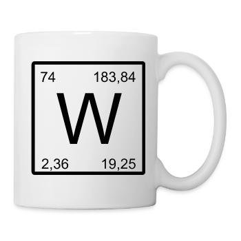Wolfram W Symbol in Periodic Table Design - Mug - white - Right