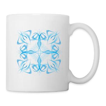 Delicate dynamic blue line pattern - Mug - white - Right