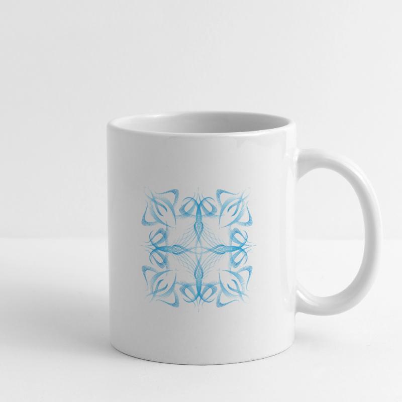 Delicate dynamic blue line pattern Mug