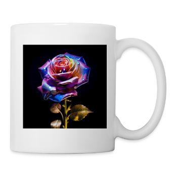 Rose arc-en-ciel métallisé - Mug blanc - blanc - Droite