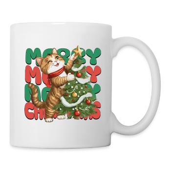 Cat Christmas Tree Christmas Xmas Cute Funny - Mug - white - Right