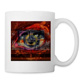 Colorful retro eye and clock décor - Mug - white - Right