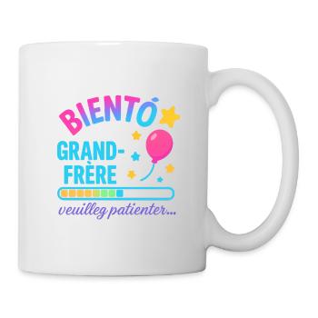 Bald wartet ein großer Bruder - Tasse - Weiß - Rechts