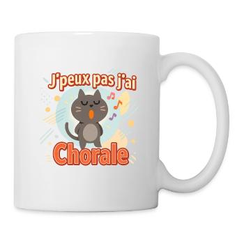 Chat chanteur Jpeux pas jai Chorale - Mug blanc - blanc - Droite