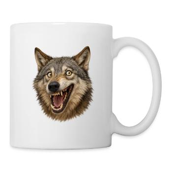 Wolfskopf Wildes Maul - Tasse - Weiß - Rechts