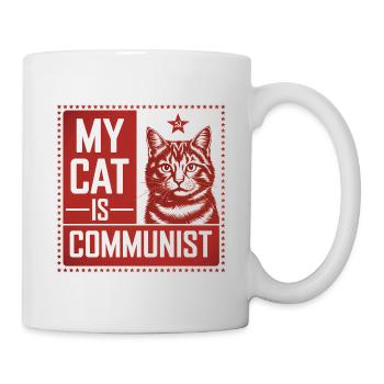 Mon chat est communiste - Drôle de Chat PropagandeT-Shirt - Mug blanc - blanc - Droite