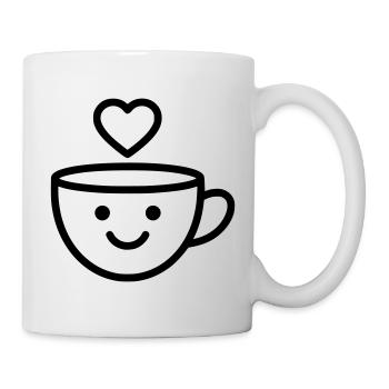 Tasse de bonjour avec un cœur pour vous - Mug blanc - blanc - Droite