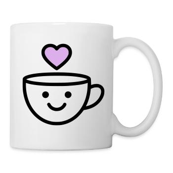 Tasse de bonjour avec un cœur pour vous - Mug blanc - blanc - Droite