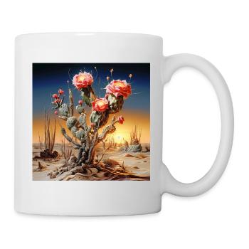 Cactus flowers in sunset - Mug - white - Right