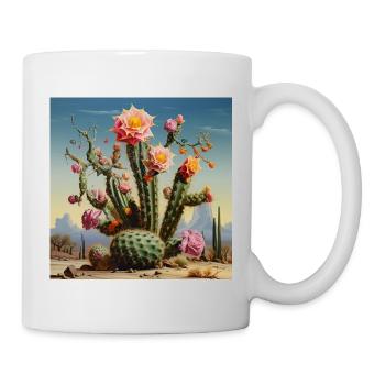 Desert cactus with rose blossom - Mug - white - Right