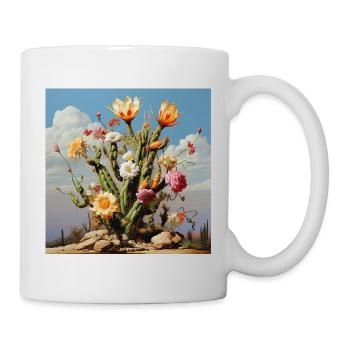 Kaktusblüten Farbtraum - Tasse - Weiß - Rechts