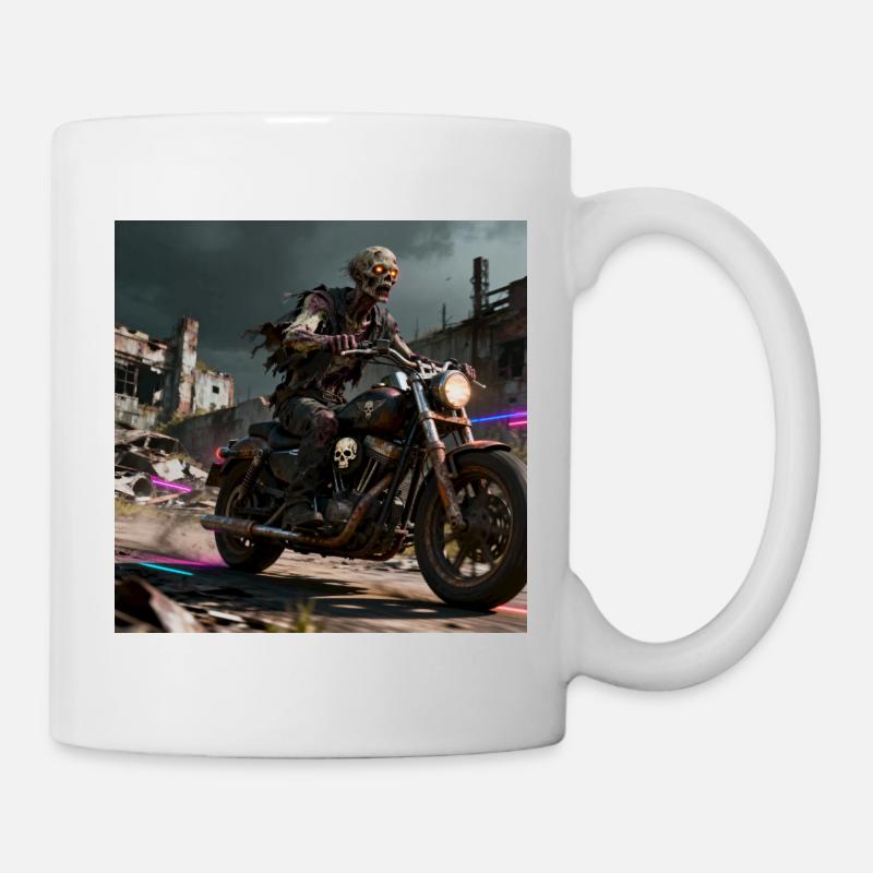 Zombie Rider Motorcycle Armageddon - Mug - white