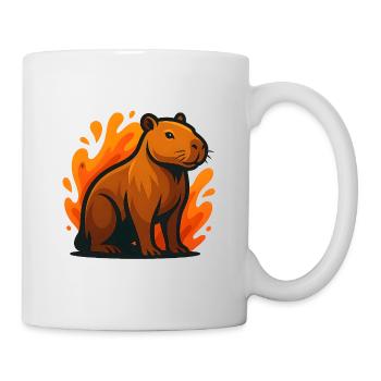 Kapybara in flames illustration - Mug - white - Right