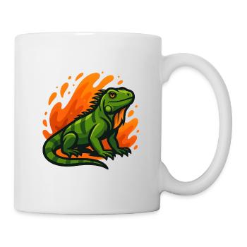 Flammendes Ivuan im grünen Neon-Stil - Tasse - Weiß - Rechts