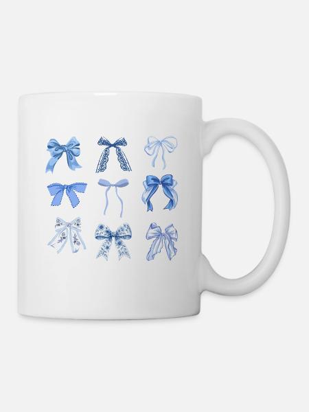Blaue Knoten - Tasse - Weiß