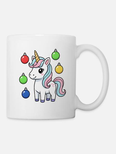 Süßes Weihnachts-Einhorn - Tasse - Weiß