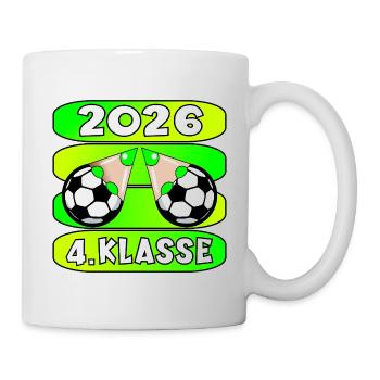 Fußball Grundschule Vierte Klasse 2026 - Tasse - Weiß - Rechts