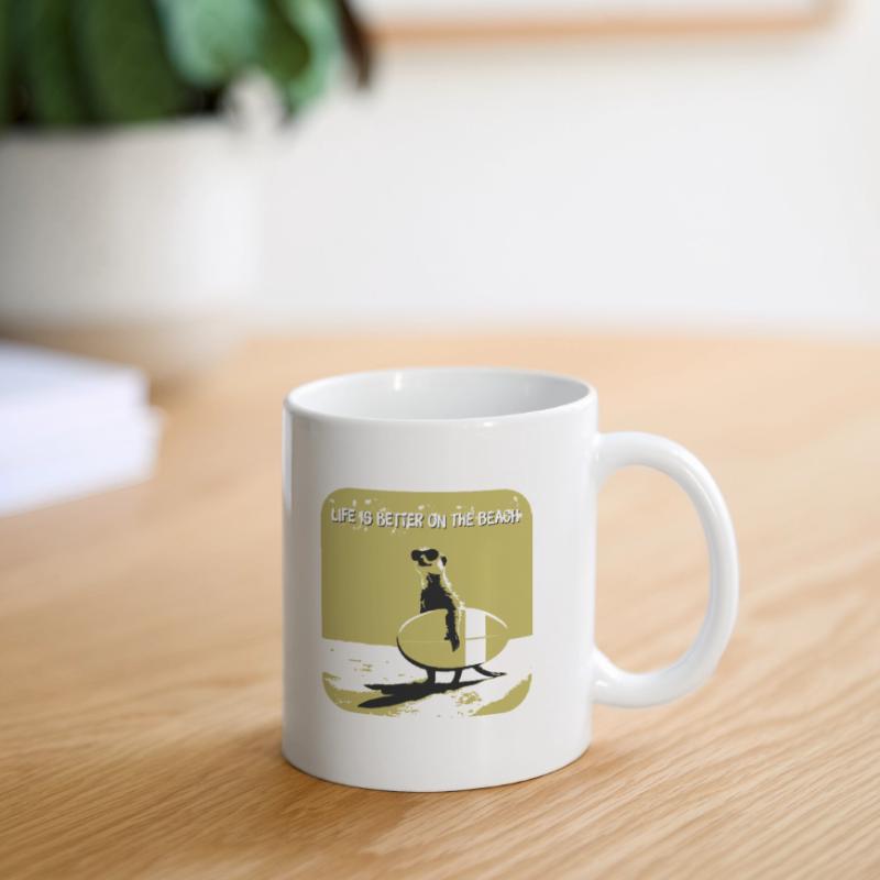 cooles Erdmännchen mit Surfboard Tasse