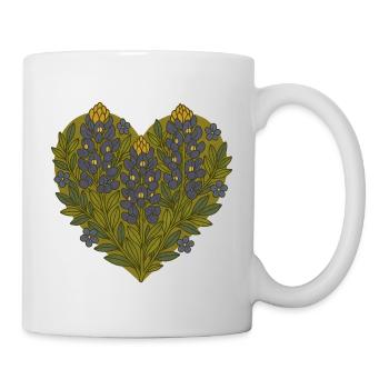 Von Herzen kommende Lupine Floral Texas Bluebonnets - Tasse - Weiß - Rechts