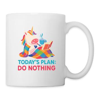 Lazy Unicorn Cozy Day Cute Relax Tee - Mug - white - Right