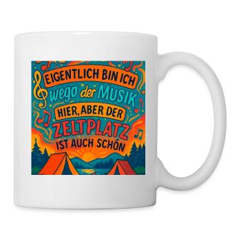 Zeltplatz Melodie der Auszeit - Tasse - Weiß - Rechts