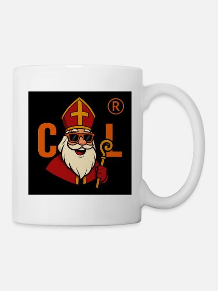 Sinterklaas mit Sonnenbrille - Tasse - Weiß