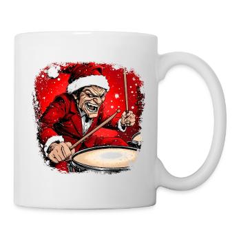 Schlagzeuger Weihnachtsmann - Tasse - Weiß - Rechts