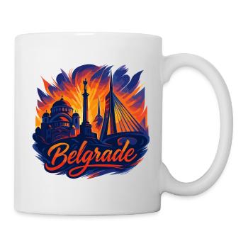 Belgrade Capitale Serbie Silhouette Cadeau - Mug blanc - blanc - Droite