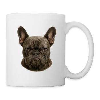 Ernster Franz Bulldogge Kopf - Tasse - Weiß - Rechts