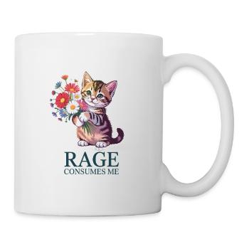 Rage Consumes me - Funny Cat T-Shirt - Mug - white - Right