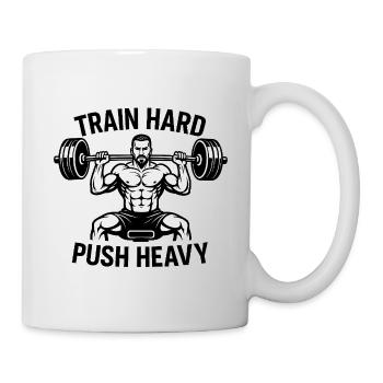Strength Training Motto Push Heavy - Mug - white - Right