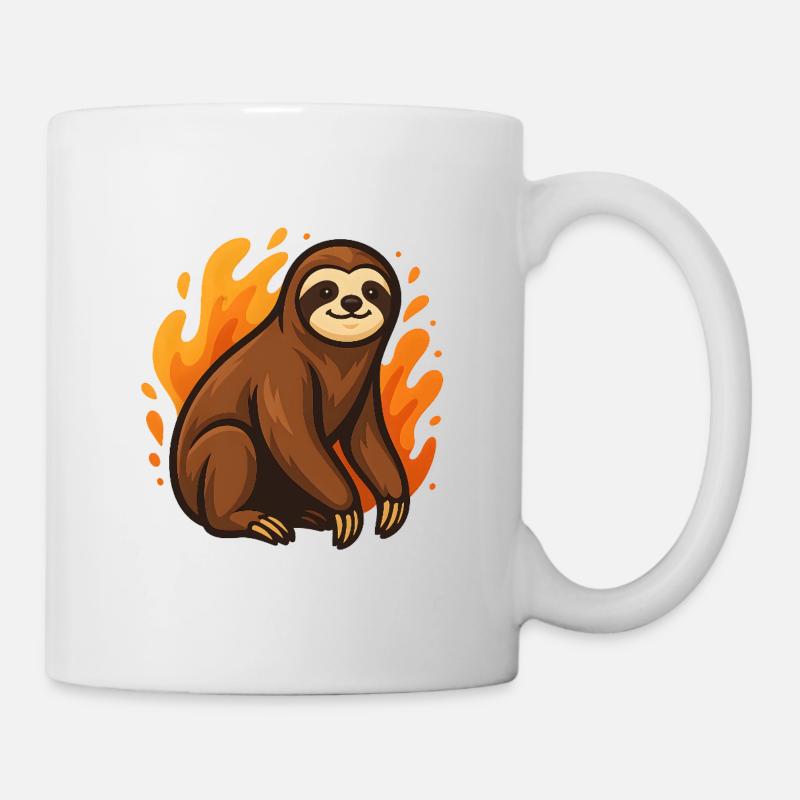 Flammendes Faultier - Tasse - Weiß