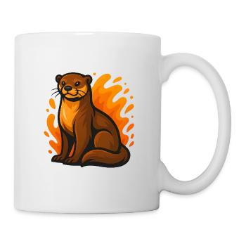 Flammender Otter - Tasse - Weiß - Rechts