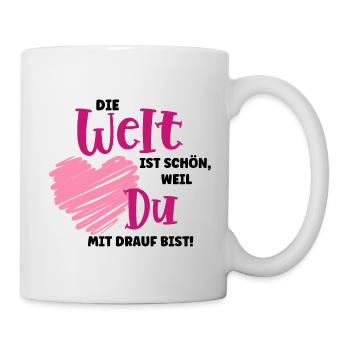 The world is beautiful – declaration of love - Mug - white - Right