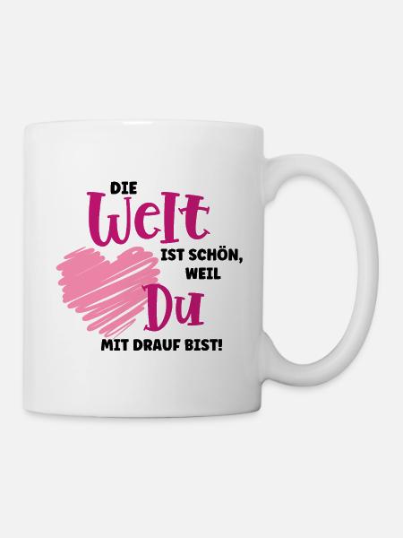The world is beautiful – declaration of love - Mug - white