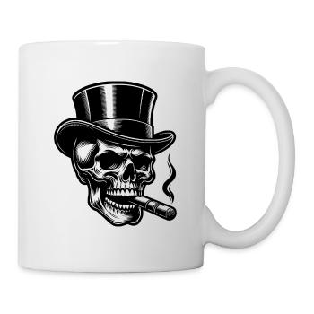Daring Skull with Elegant Top Hat - Mug - white - Right