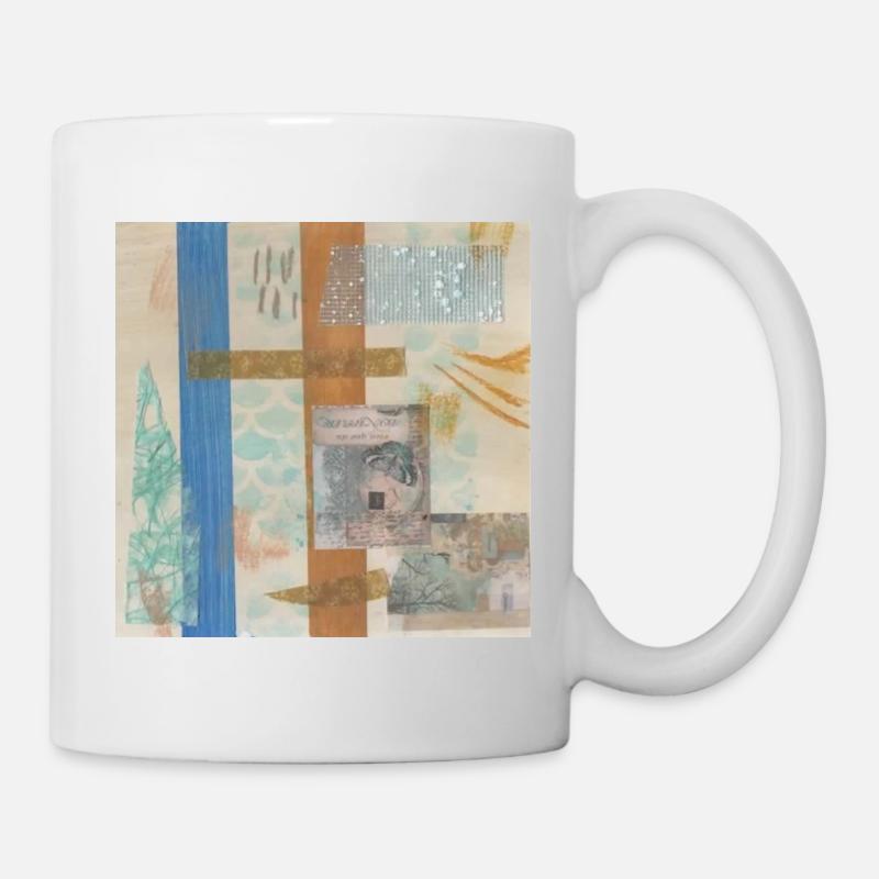 Abstrakte Collage - Tasse - Weiß