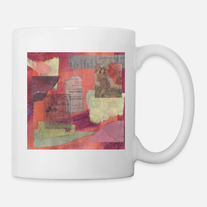 Abstrakte Collage - Tasse - Weiß