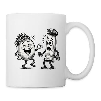 italienische vs chinesische Nudeln - Tasse - Weiß - Rechts