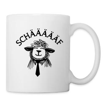 SCHÄF – Lustiges Schaf Wortspiel Chef Geschenk - Tasse - Weiß - Rechts