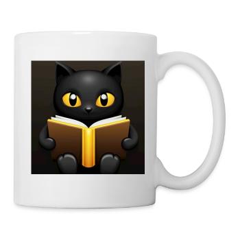 Chat Noir Magique avec Or - Mug blanc - blanc - Droite