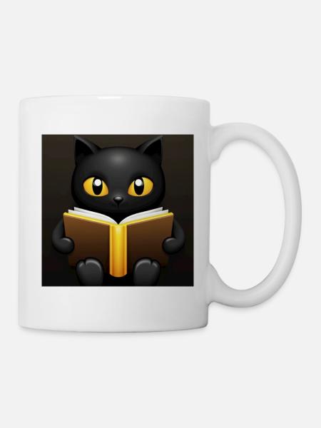 magische schwarze katze mit gold - Tasse - Weiß