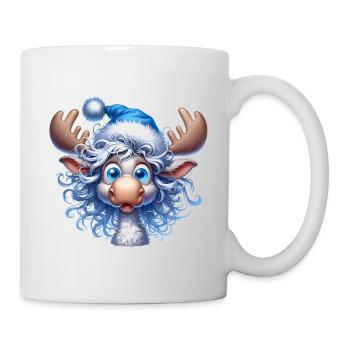 Merry Christmas Moose – Winter Cartoon Motif - Mug - white - Right