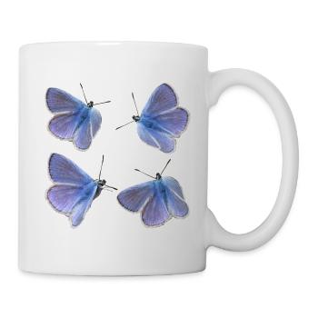 vier Bläulinge - Tasse - Weiß - Rechts