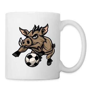 Wildschwein Fußball-Dribbler - Tasse - Weiß - Rechts