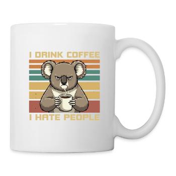 Grumpy Funny Koala Drink Coffee and Hate People - Mug blanc - blanc - Droite