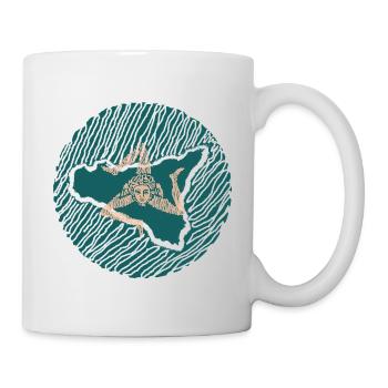 Sizilien Trinacria Künstlerisches Design - Tasse - Weiß - Rechts