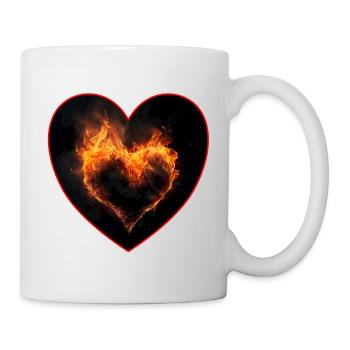 Heart of Flames as a declaration of love - Mug - white - Right